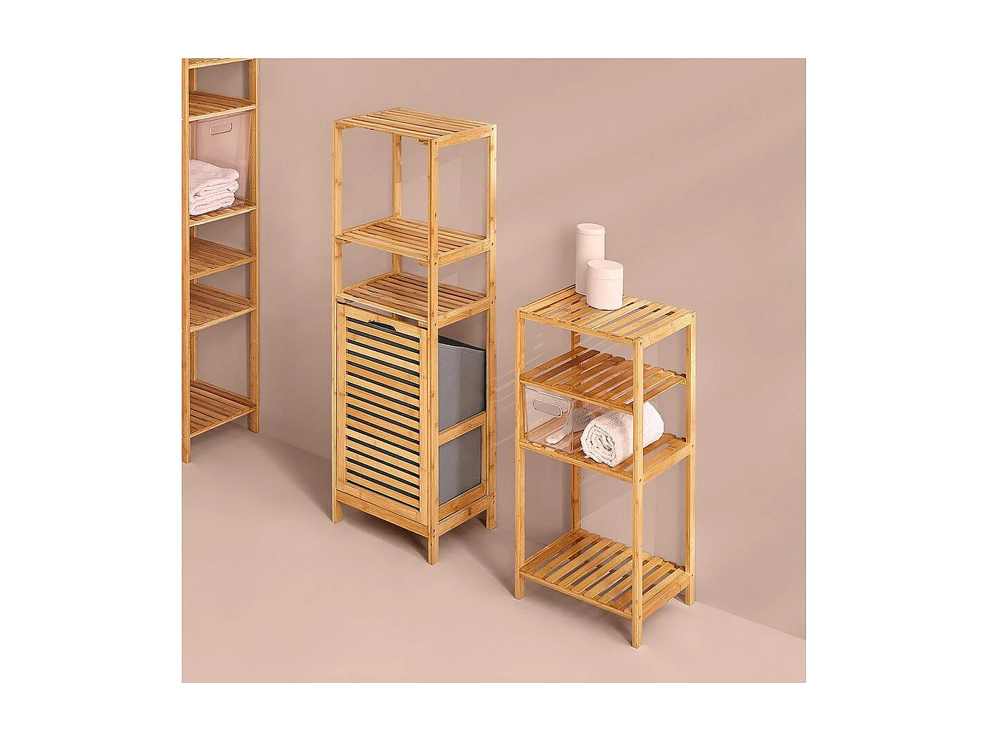 Étagère 3 Cases "Tidy" 77cm Naturel