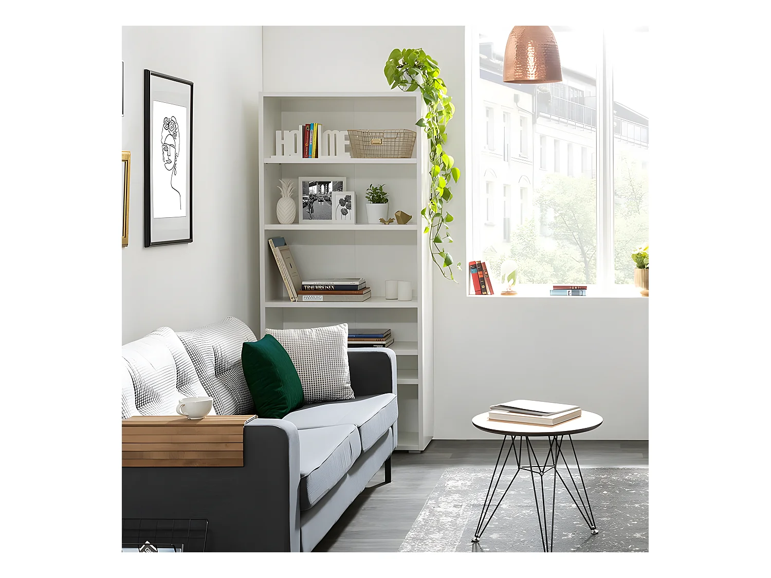 Etagère 85 cm 6 niches blanc