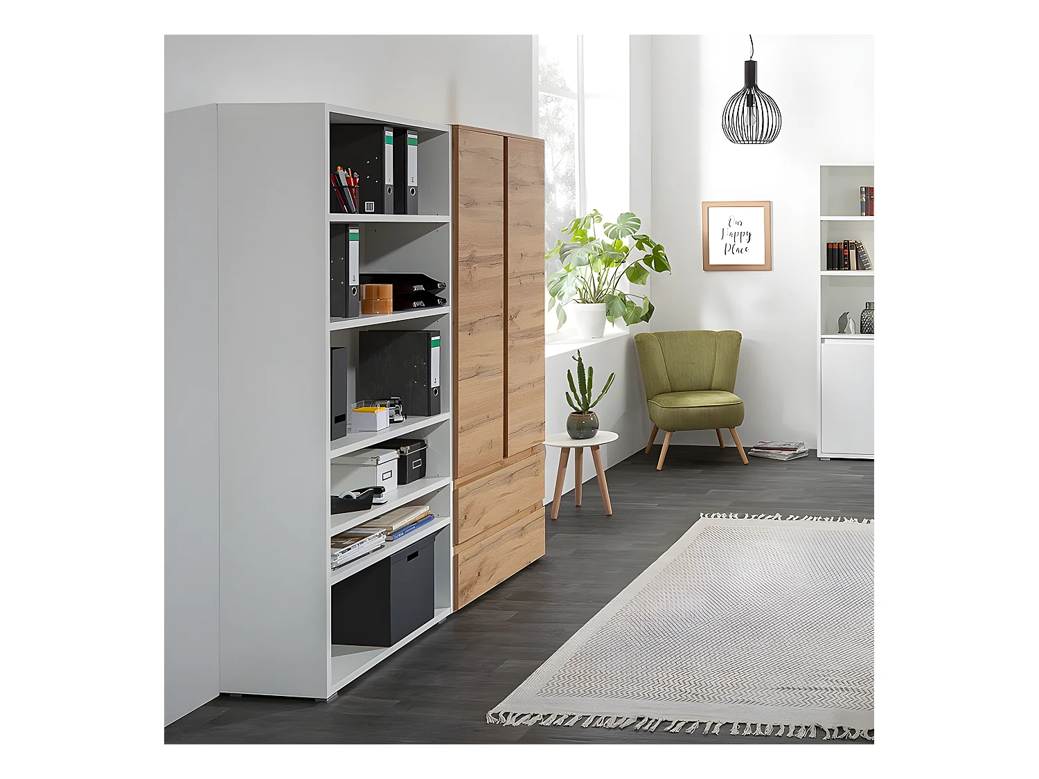 Etagère 85 cm 6 niches blanc