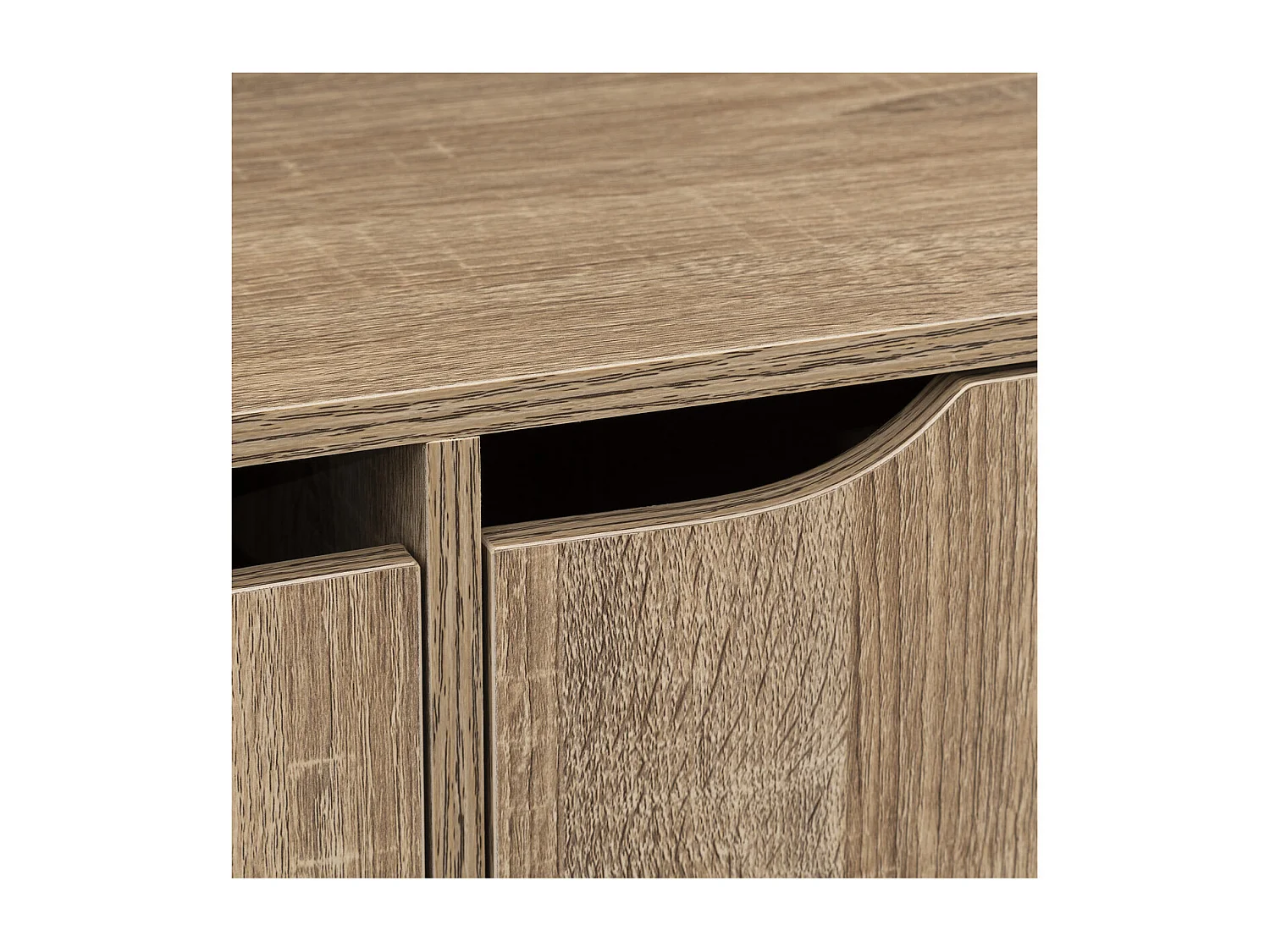 Meuble Etagère 6 Cases de rangement 6 Portes effet bois naturel H 100.5 cm