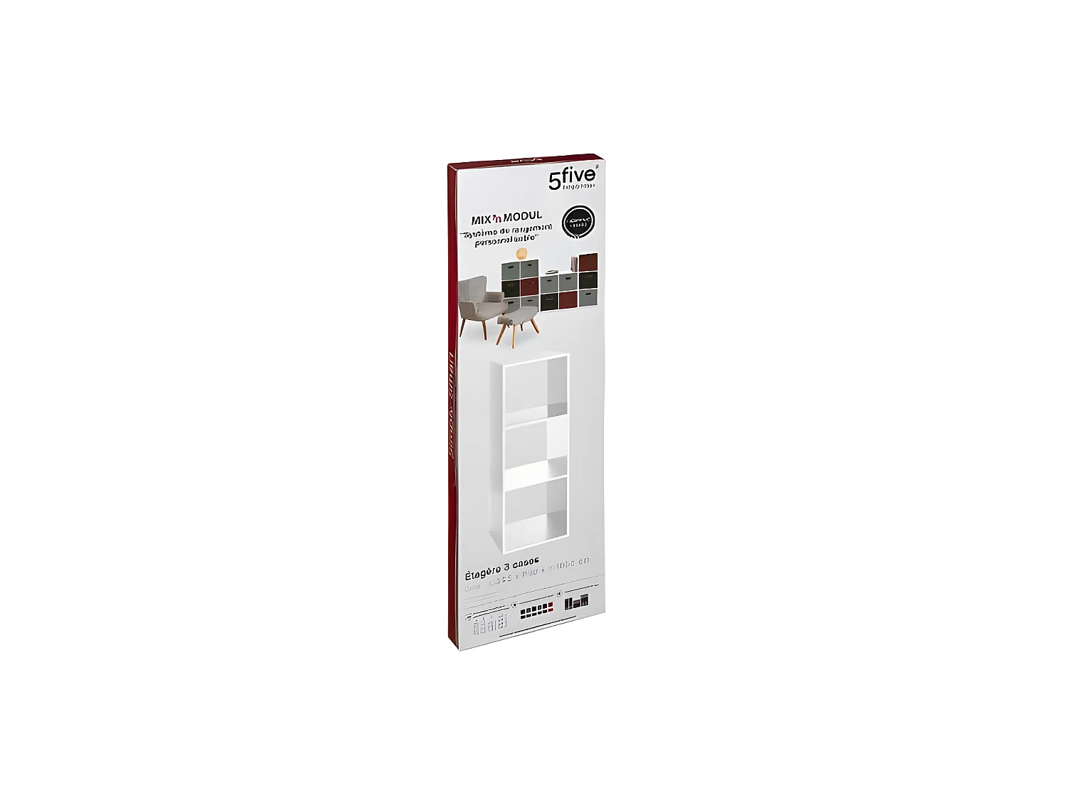 Meuble Étagère 3 cases de rangement Blanc H 100.5 cm