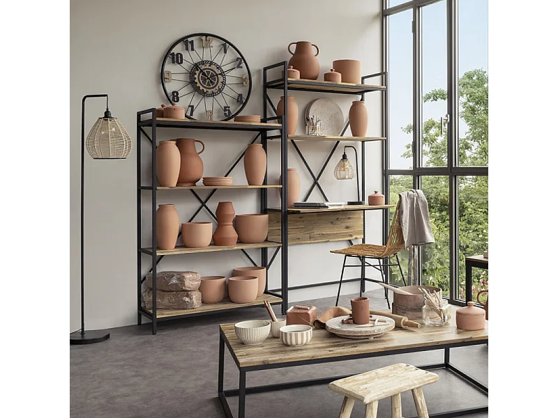 Étagère 5 Niveaux en Bois "Edena" 180cm Naturel