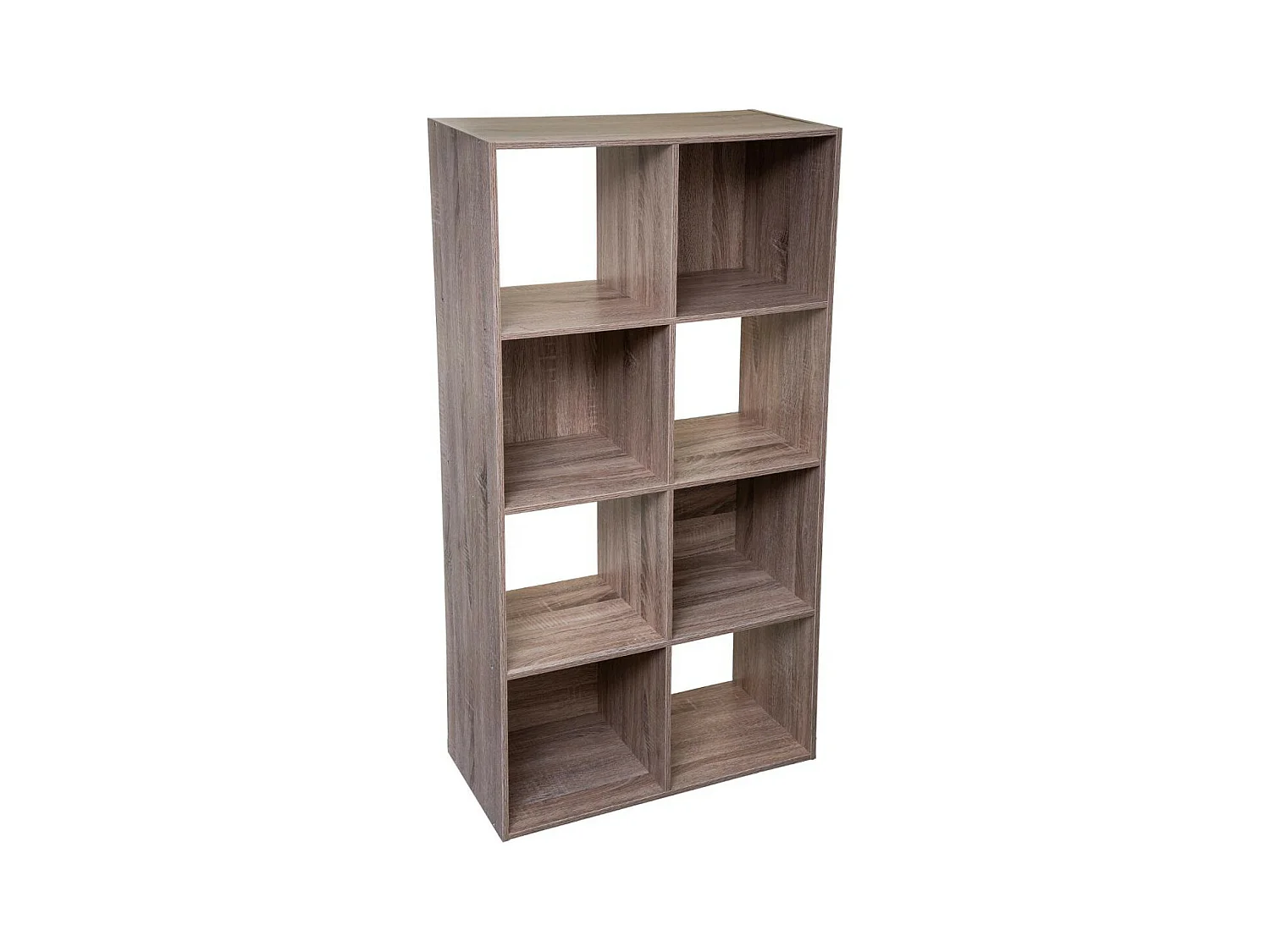 Meuble Étagère 8 cases de rangement effet bois naturel H 134 cm