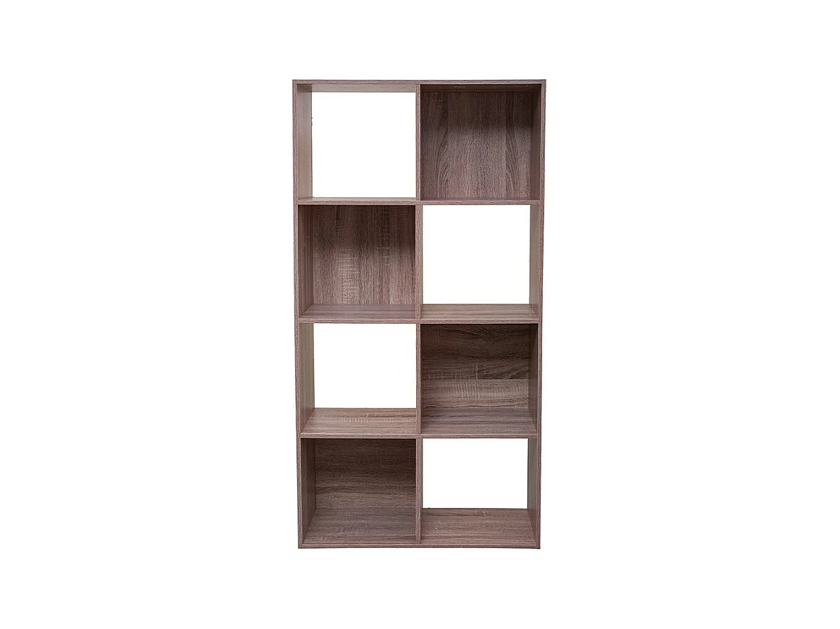 Meuble Étagère 8 cases de rangement effet bois naturel H 134 cm