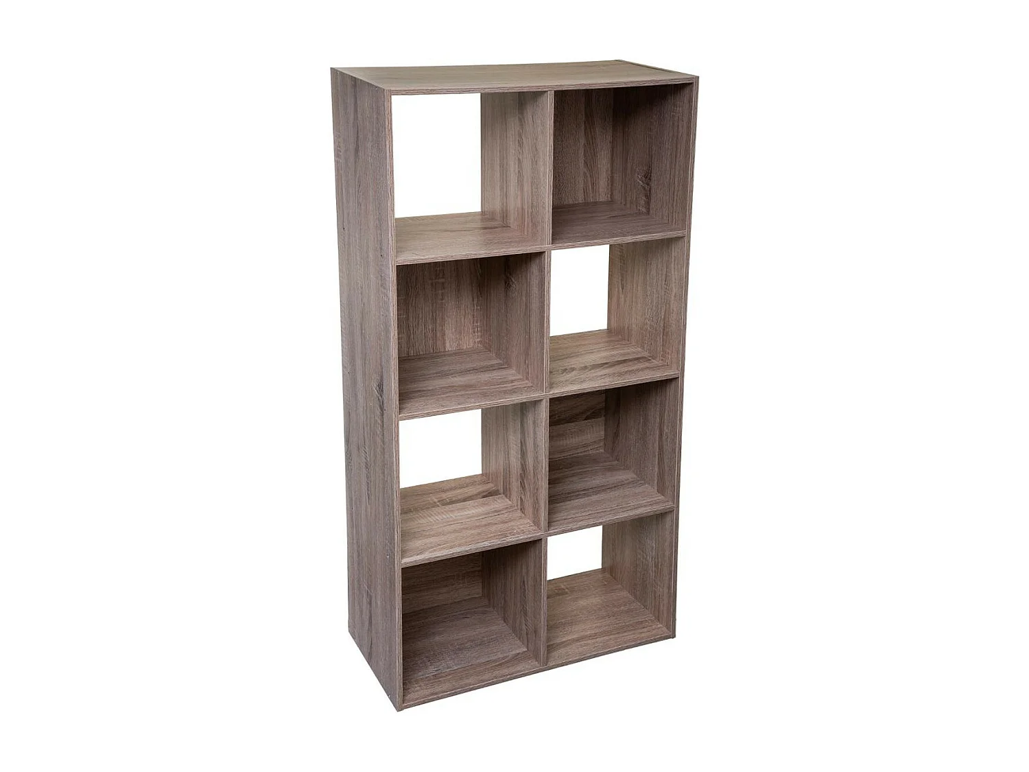 Meuble Étagère 8 cases de rangement effet bois naturel H 134 cm