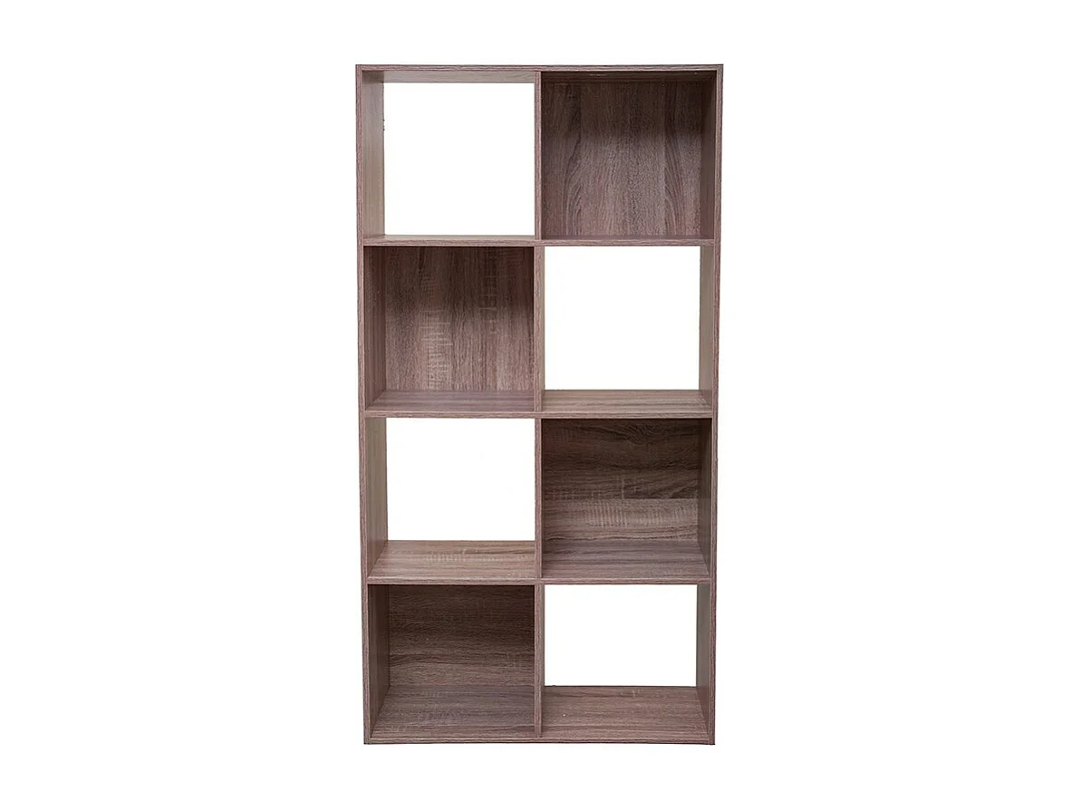 Meuble Étagère 8 cases de rangement effet bois naturel H 134 cm