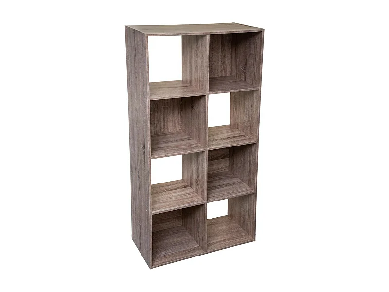 Meuble Étagère 8 cases de rangement effet bois naturel H 134 cm