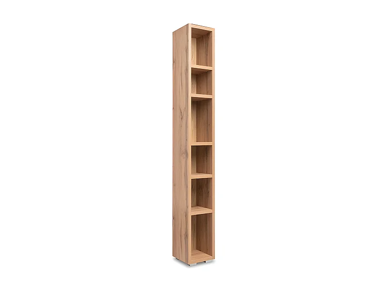 Etagère 191 cm étroite 6 niches naturel
