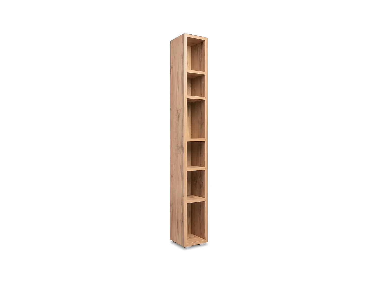 Etagère 191 cm étroite 6 niches naturel