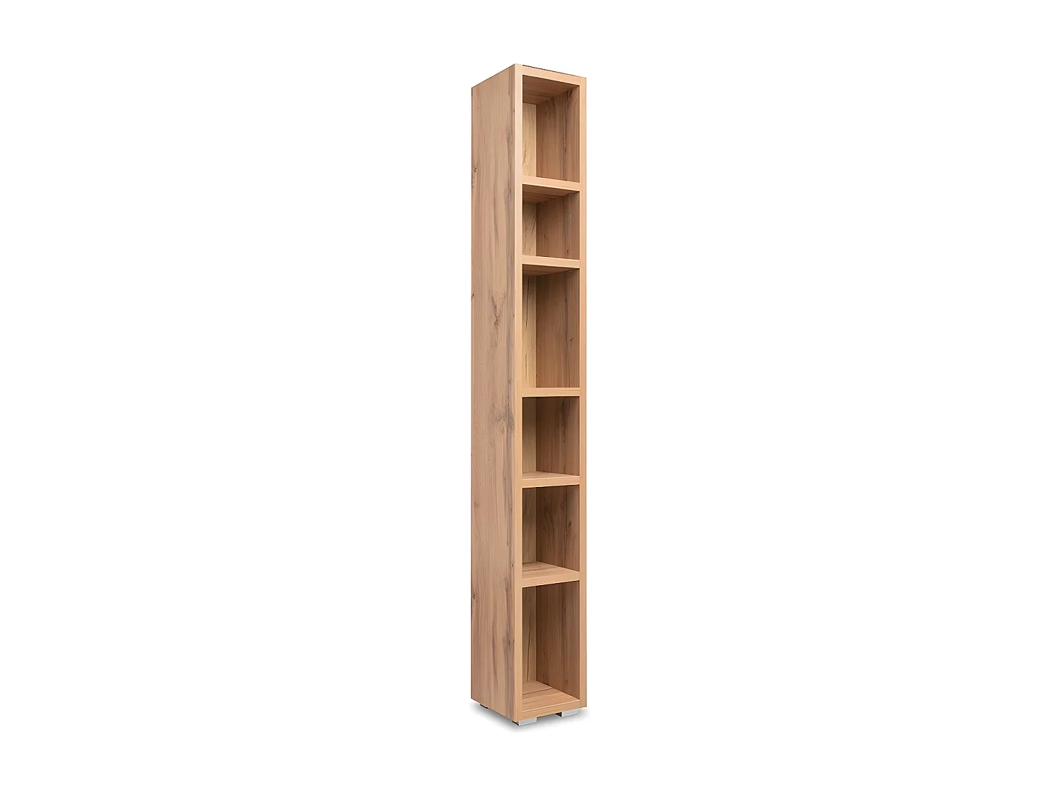Etagère 191 cm étroite 6 niches naturel