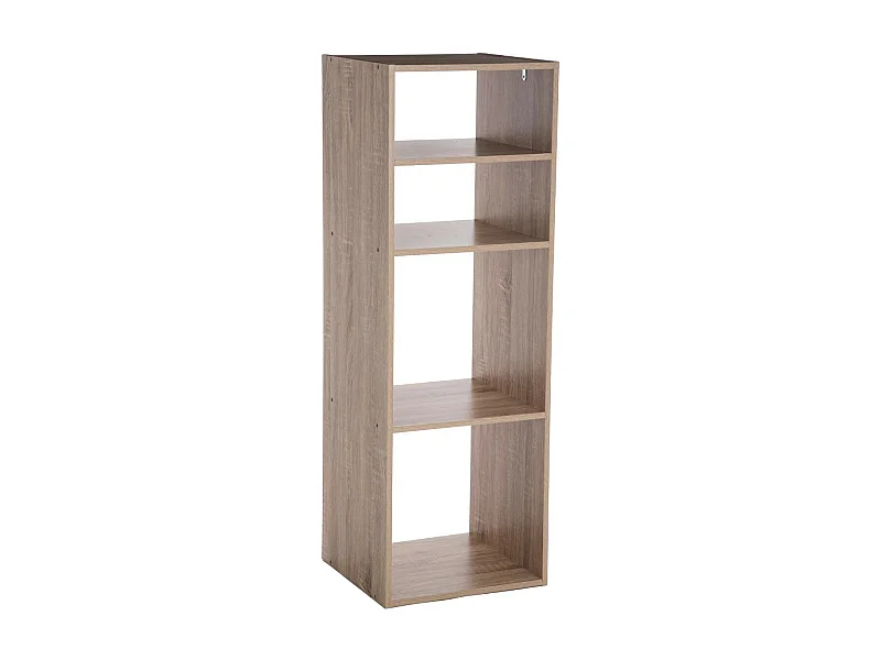 Meuble Étagère 4 cases de rangement effet bois naturel H 100.5 cm