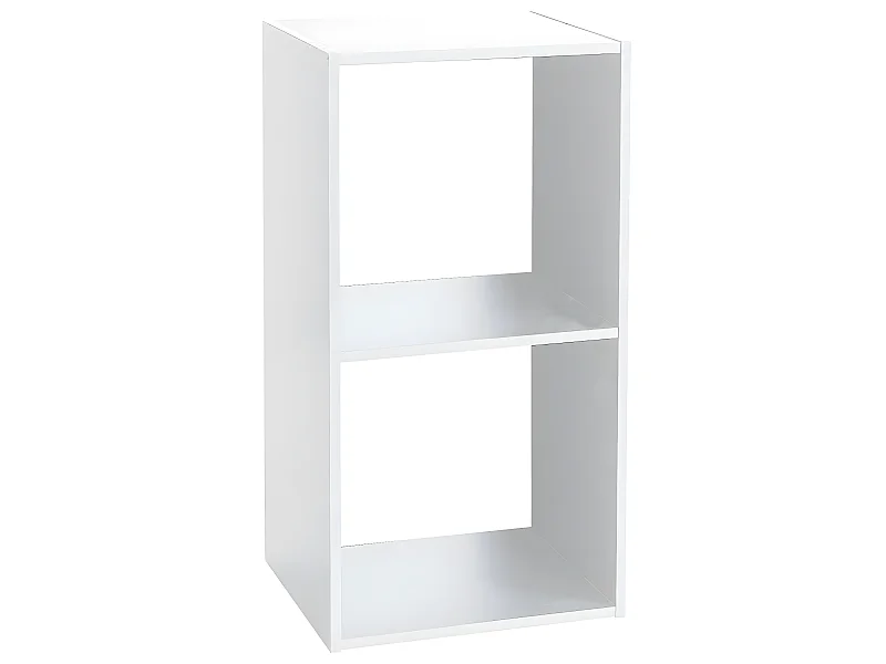 Meuble Étagère 2 cases de rangement Blanc H 67.5 cm - à poser ou mural
