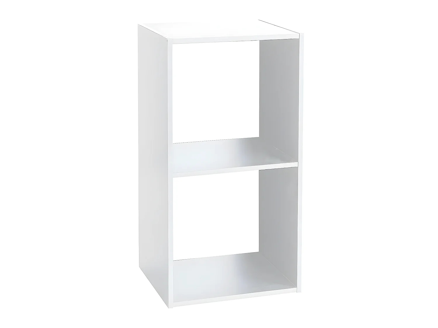Meuble Étagère 2 cases de rangement Blanc H 67.5 cm - à poser ou mural