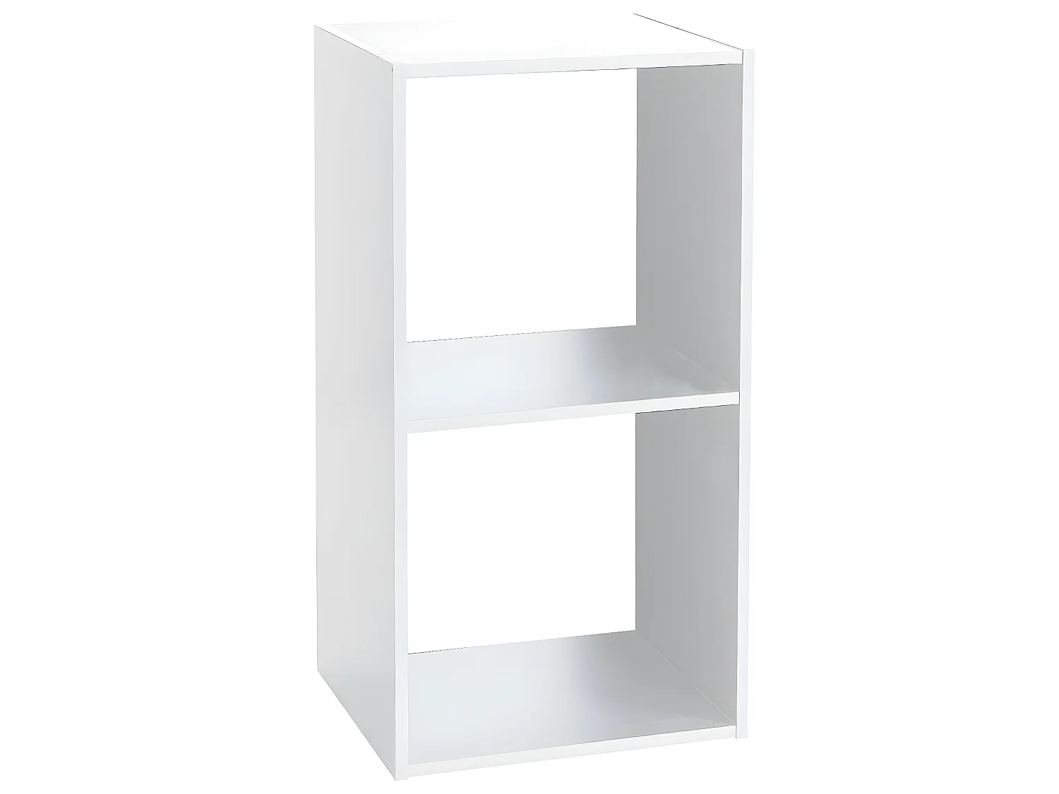 Meuble Étagère 2 cases de rangement Blanc H 67.5 cm - à poser ou mural