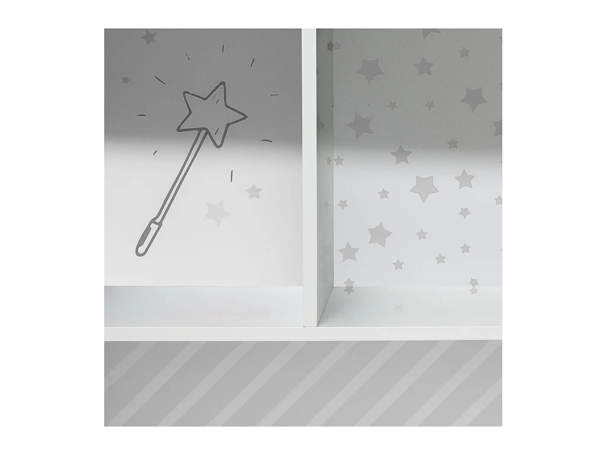 Étagère Déco pour Enfant "7 Cases" 114cm Gris