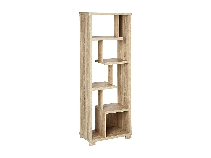 Bibliothèque Étagère 6 niveaux effet chêne naturel H 170 cm
