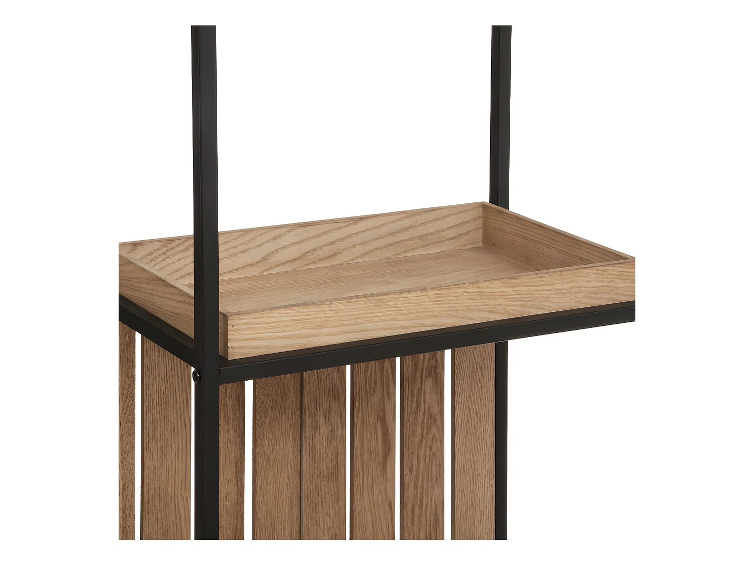 Meuble Étagère 4 niveaux en Bois et Métal Noir H 176 cm