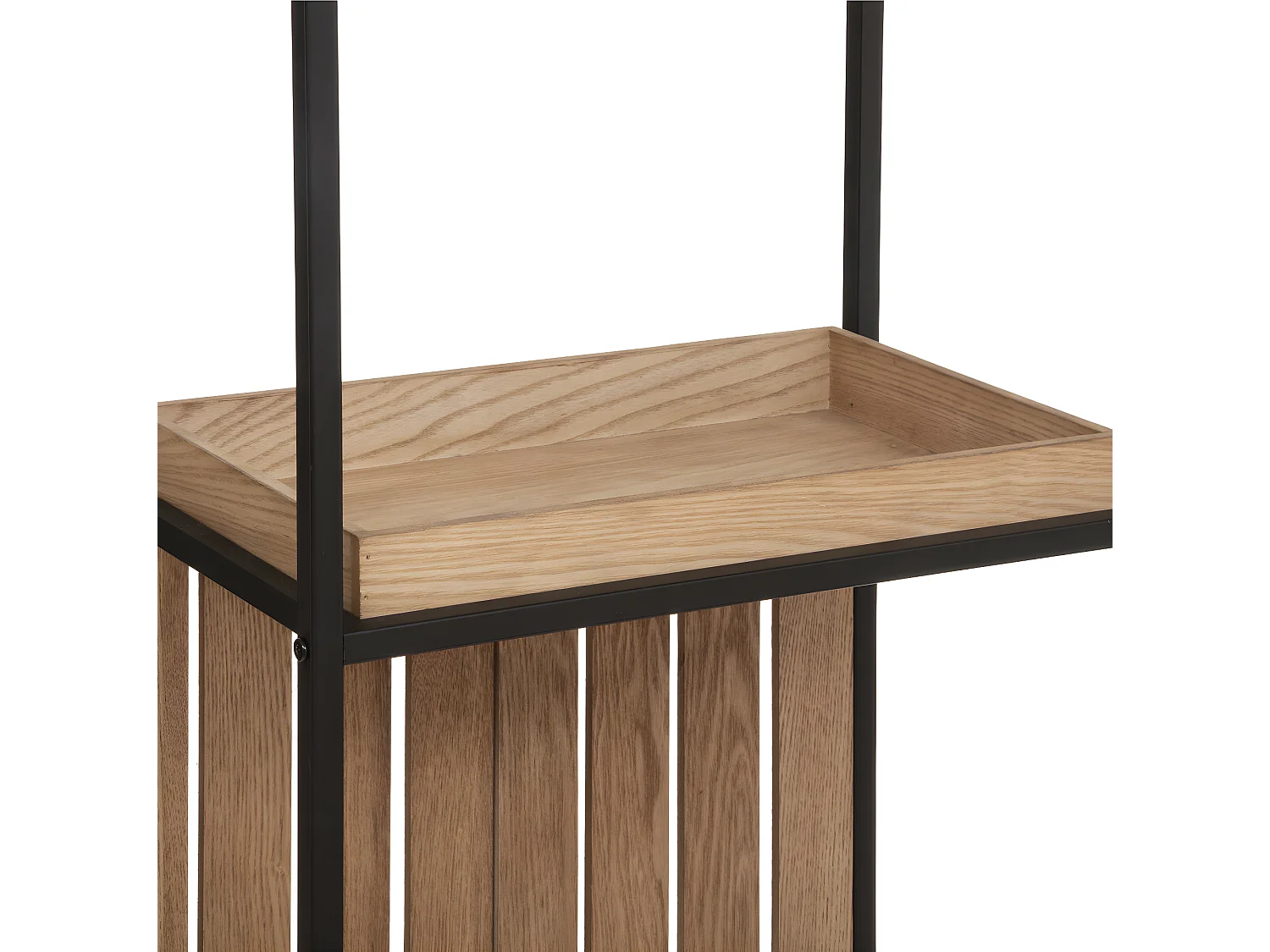 Meuble Étagère 4 niveaux en Bois et Métal Noir H 176 cm