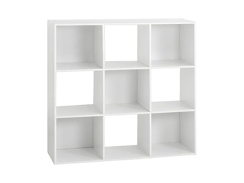 Meuble Étagère 9 cases de rangement Blanc H 100.5 cm