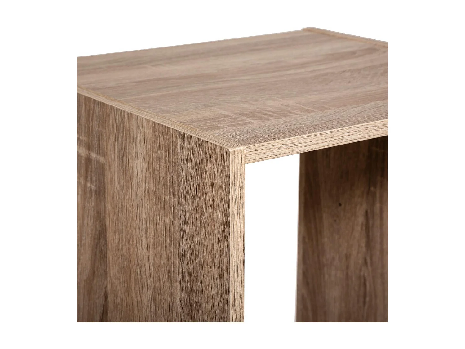 Meuble Étagère colonne 4 cases de rangement effet chêne naturel H 134 cm