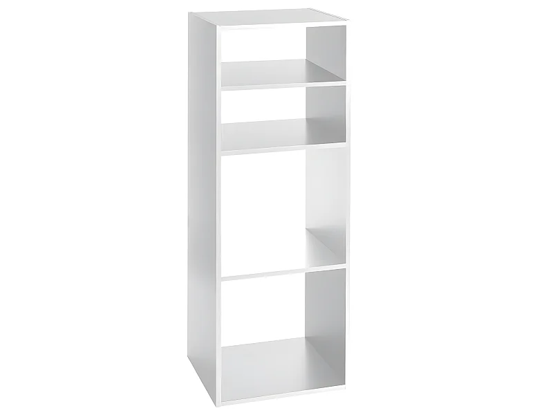 Meuble Étagère 4 cases de rangement Blanc H 100.5 cm