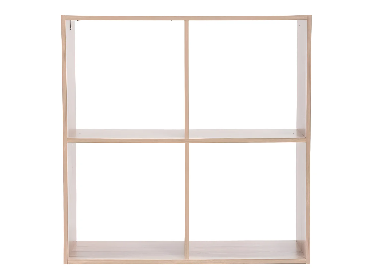 Meuble Étagère 4 cases de rangement effet chêne naturel H 67.5 cm