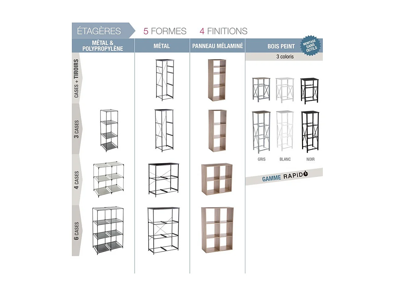 Estantería Medusa 4 compartimentos natural 67,6x32 cm