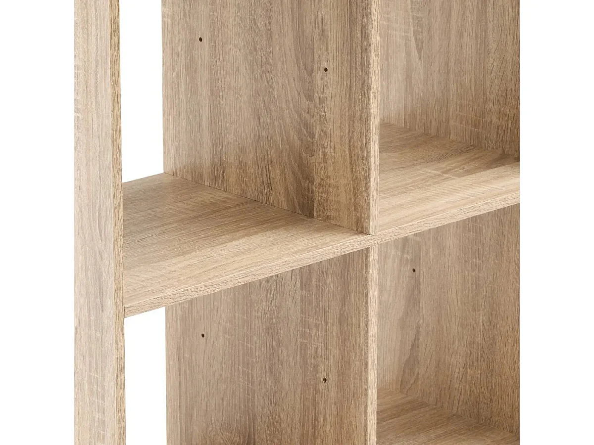 Meuble Étagère 4 cases de rangement effet chêne naturel H 67.5 cm