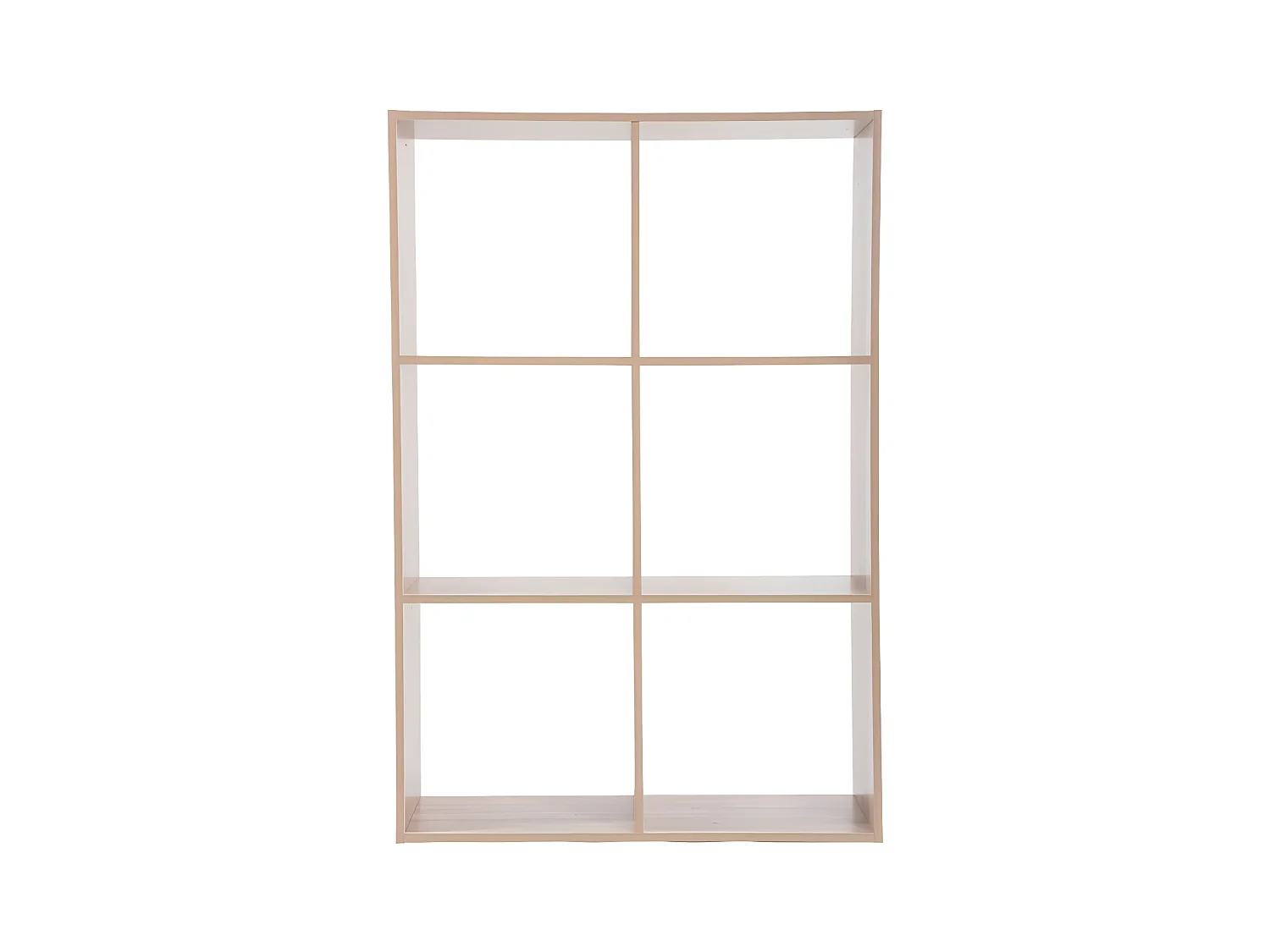 Meuble Étagère 6 cases de rangement effet bois naturel H 100.5 cm