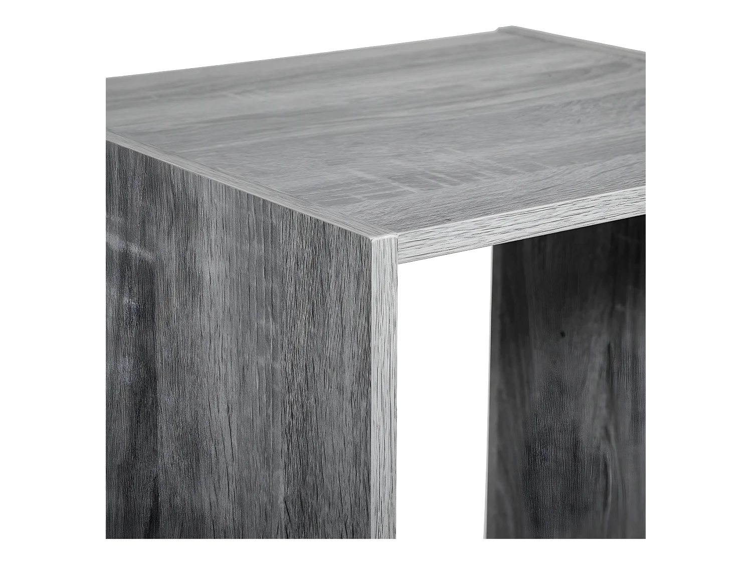 Meuble Étagère colonne 4 cases de rangement effet chêne gris H 134 cm