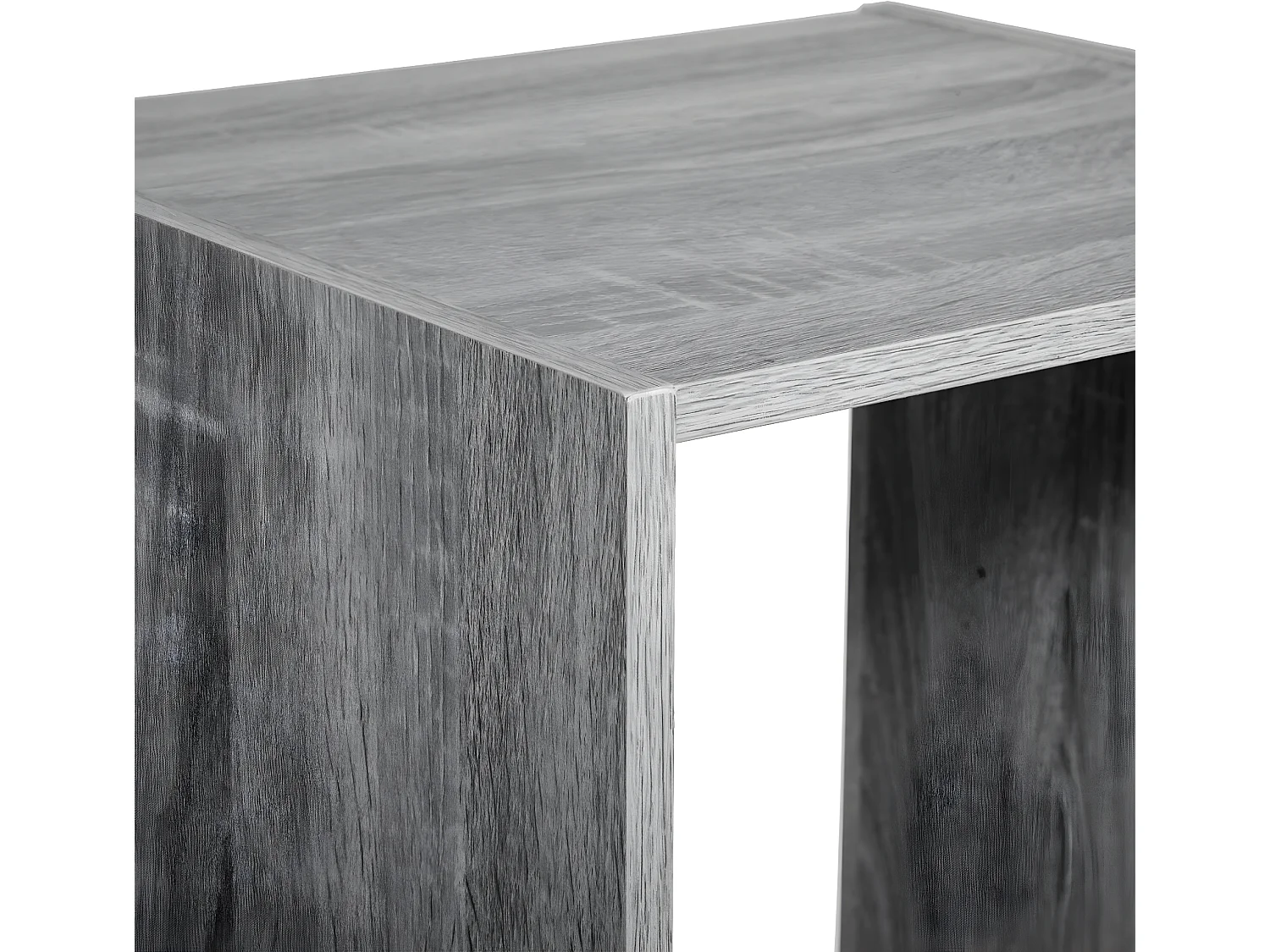 Meuble Étagère colonne 4 cases de rangement effet chêne gris H 134 cm