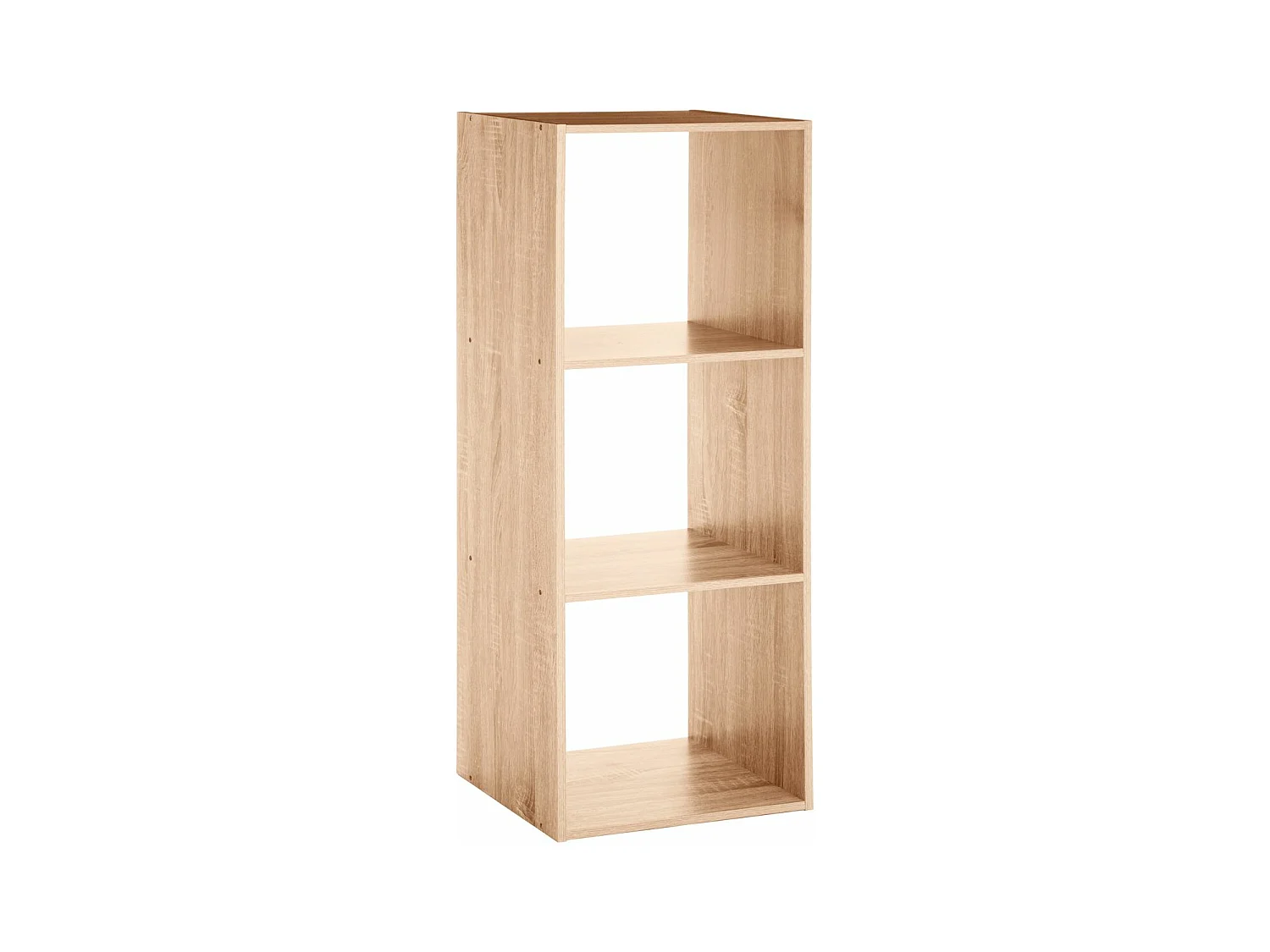 Meuble Étagère 3 cases de rangement effet chêne naturel H 100.5 cm