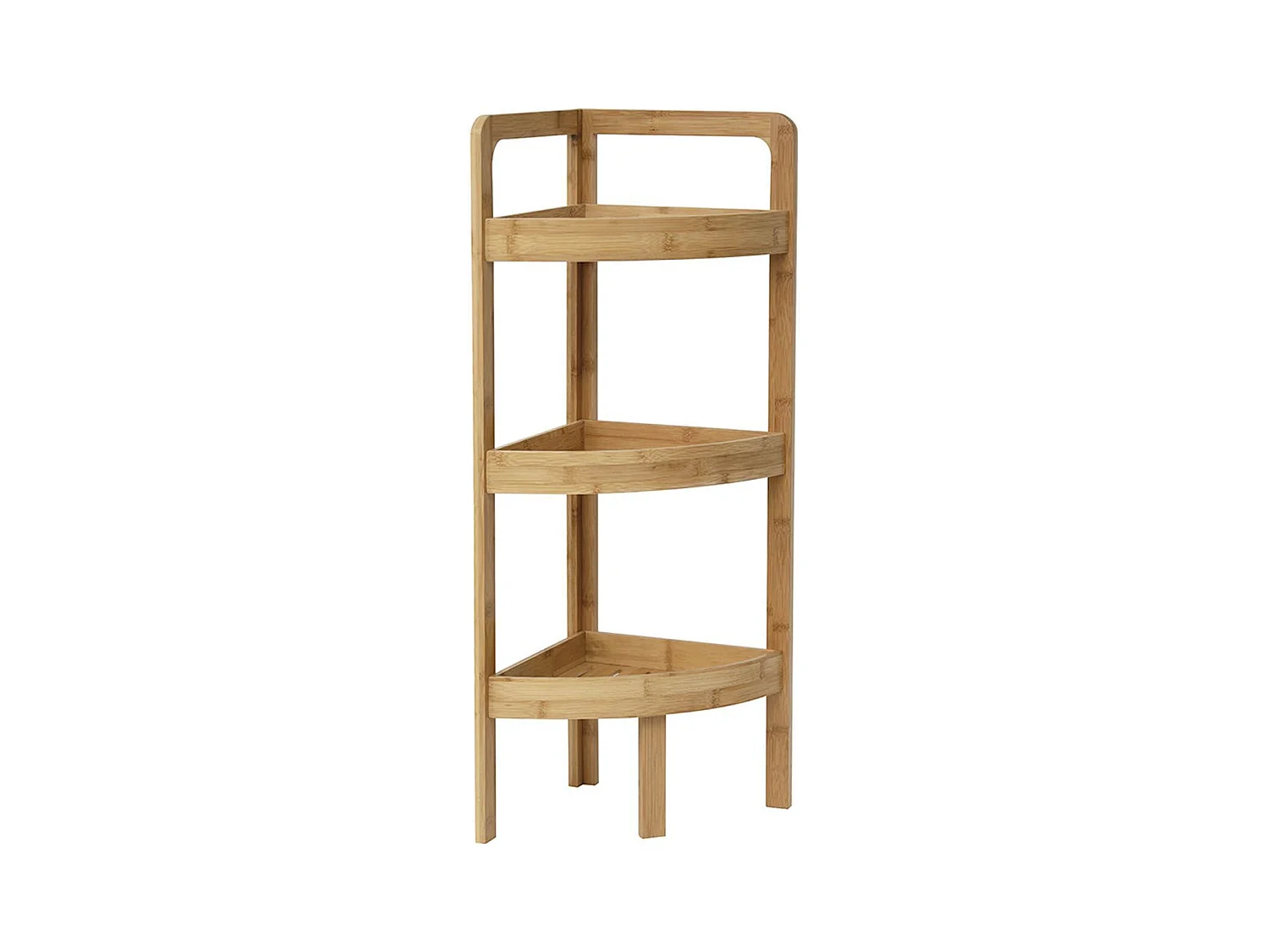 Meuble Étagère d'angle 3 niveaux en Bambou H 85 cm