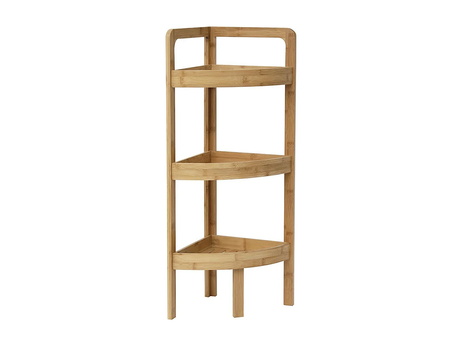 Meuble Étagère d'angle 3 niveaux en Bambou H 85 cm