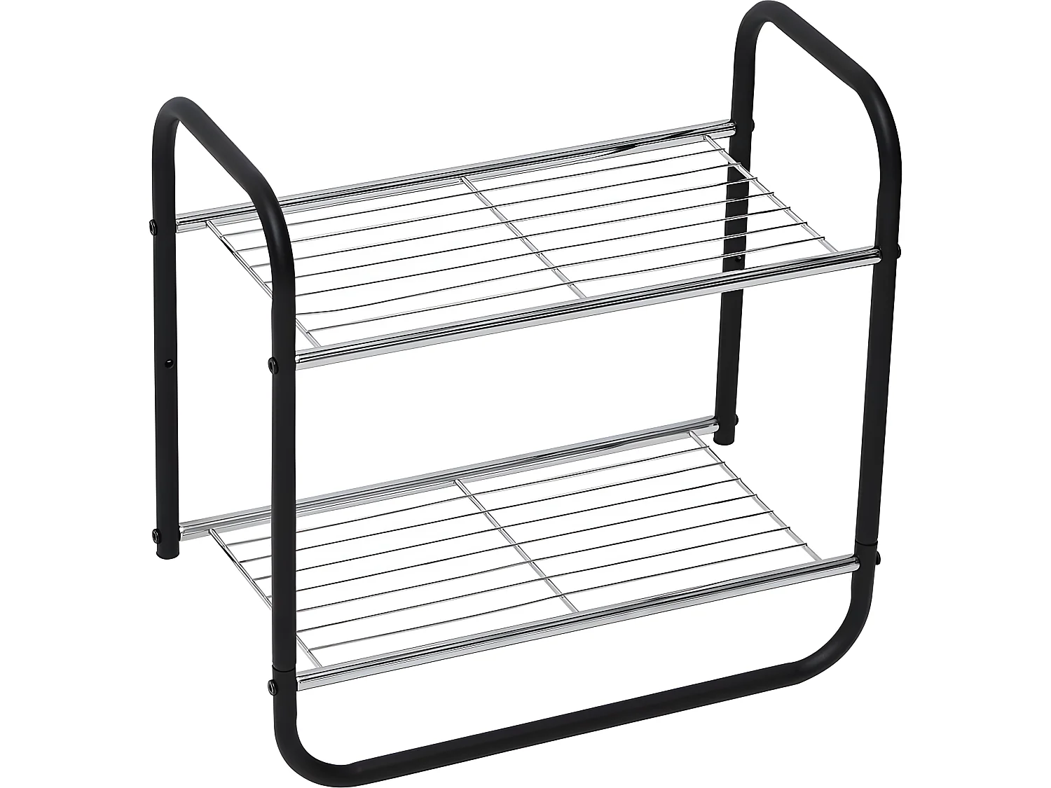 Etagère murale 2 niveaux porte serviette métal