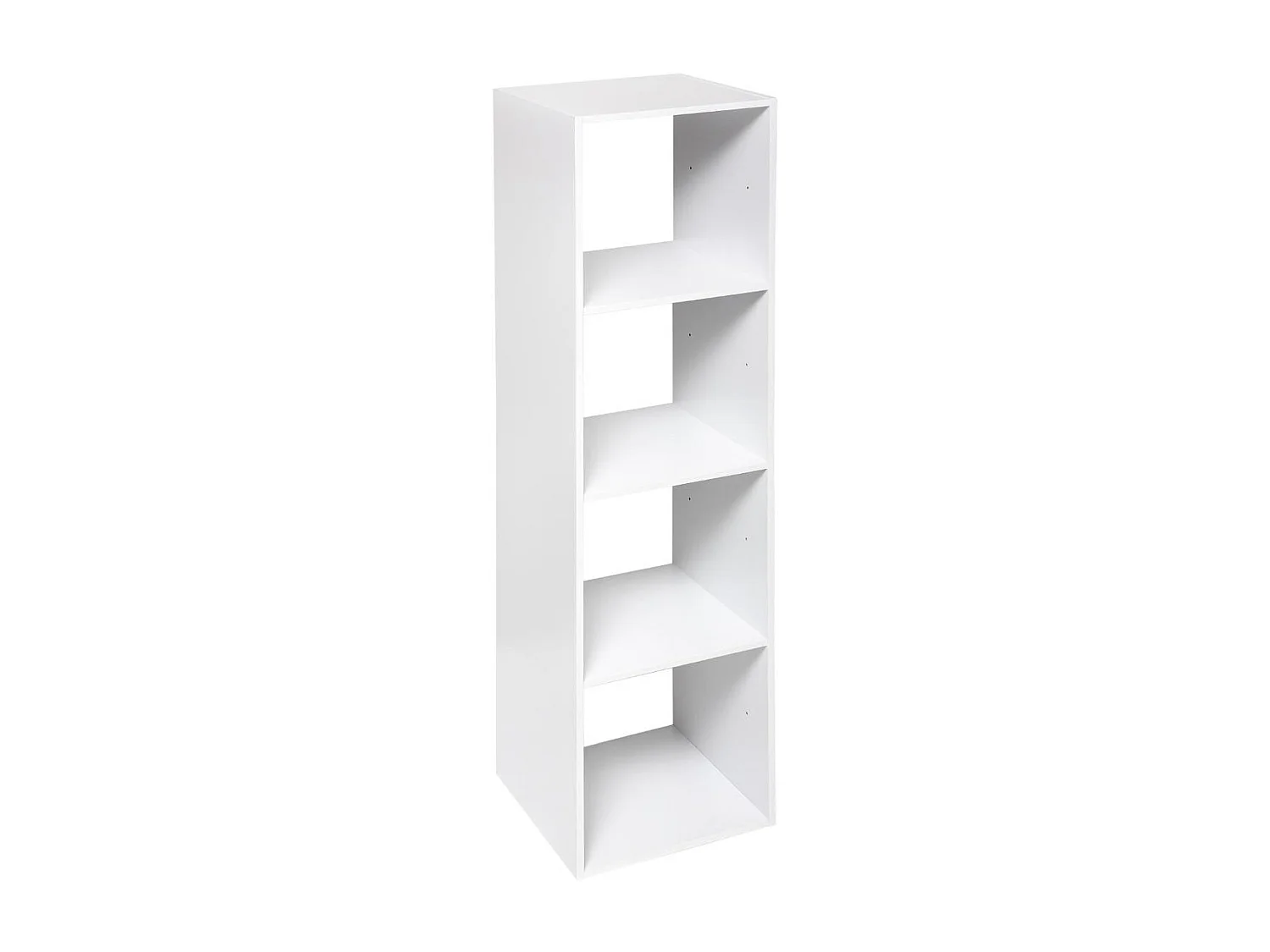Meuble Étagère colonne 4 cases de rangement Blanc H 134 cm