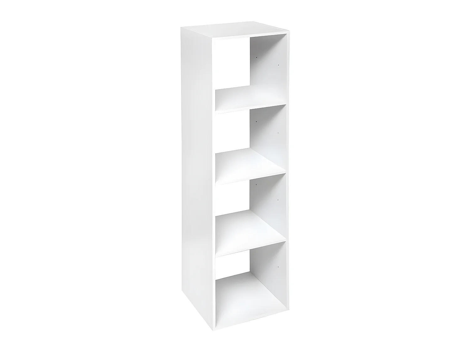 Meuble Étagère colonne 4 cases de rangement Blanc H 134 cm