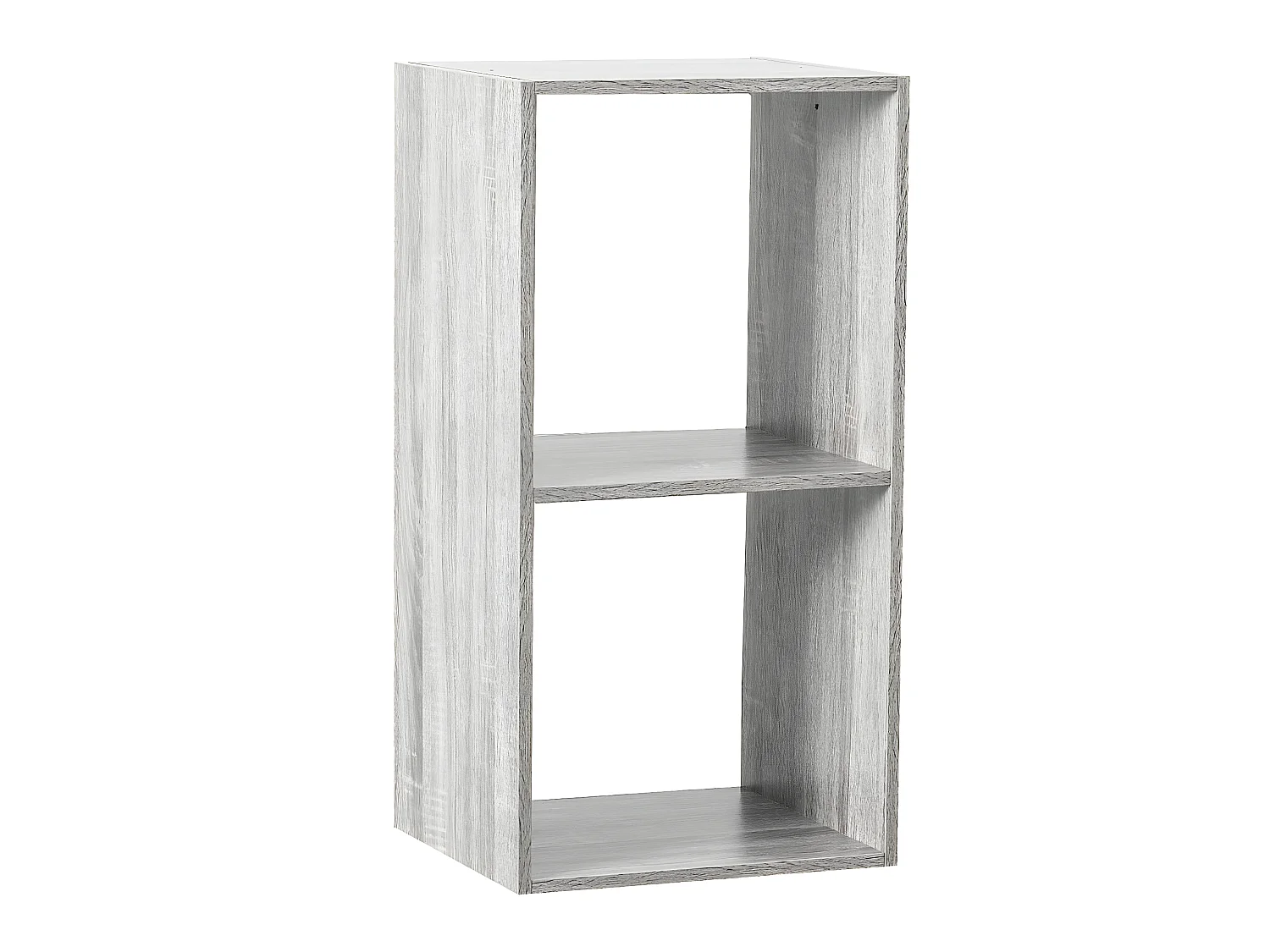 Meuble Étagère 2 cases de rangement effet chêne gris H 67.5 cm - à poser ou mural