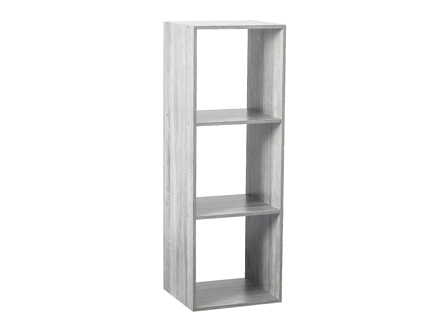 Meuble Étagère 3 cases de rangement effet chêne gris H 100.5 cm