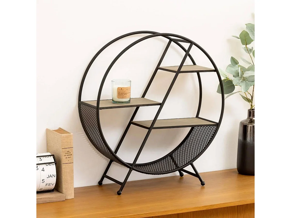 Étagère de rangement Ronde en métal  H 55.8 cm