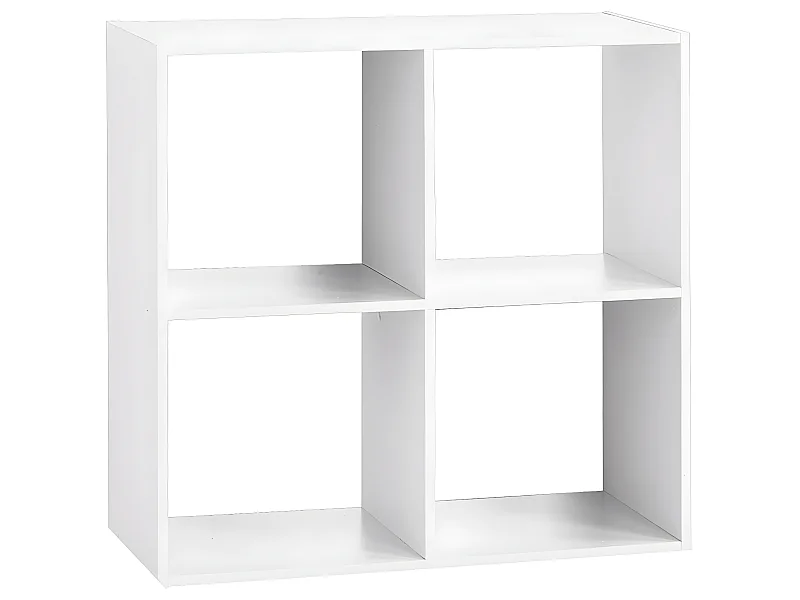 Meuble Étagère 4 cases de rangement Blanc  H 67.5 cm