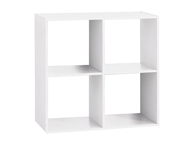 Meuble Étagère 4 cases de rangement Blanc  H 67.5 cm