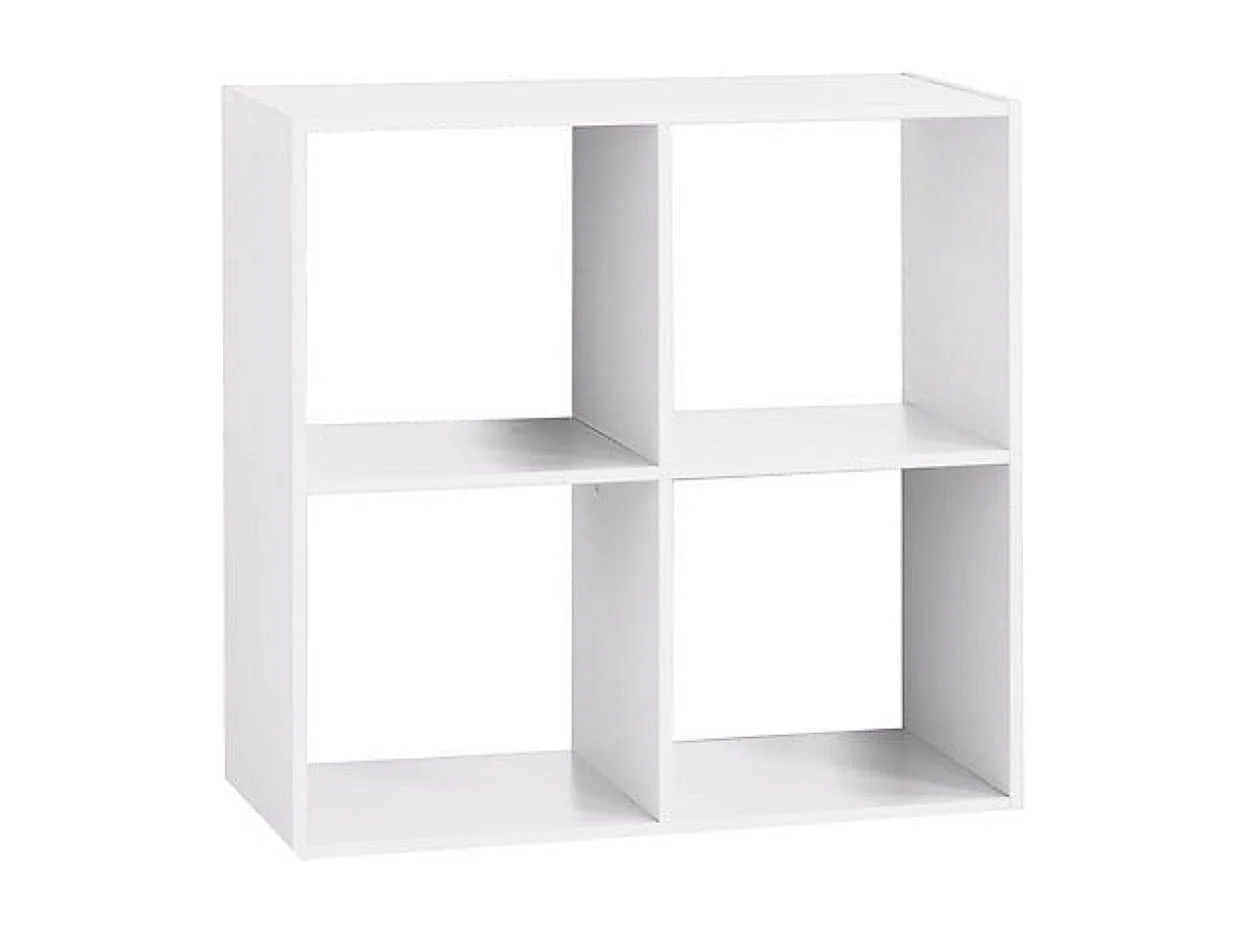 Meuble Étagère 4 cases de rangement Blanc  H 67.5 cm