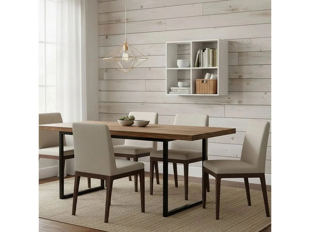 Meuble Étagère 4 cases de rangement Blanc  H 67.5 cm