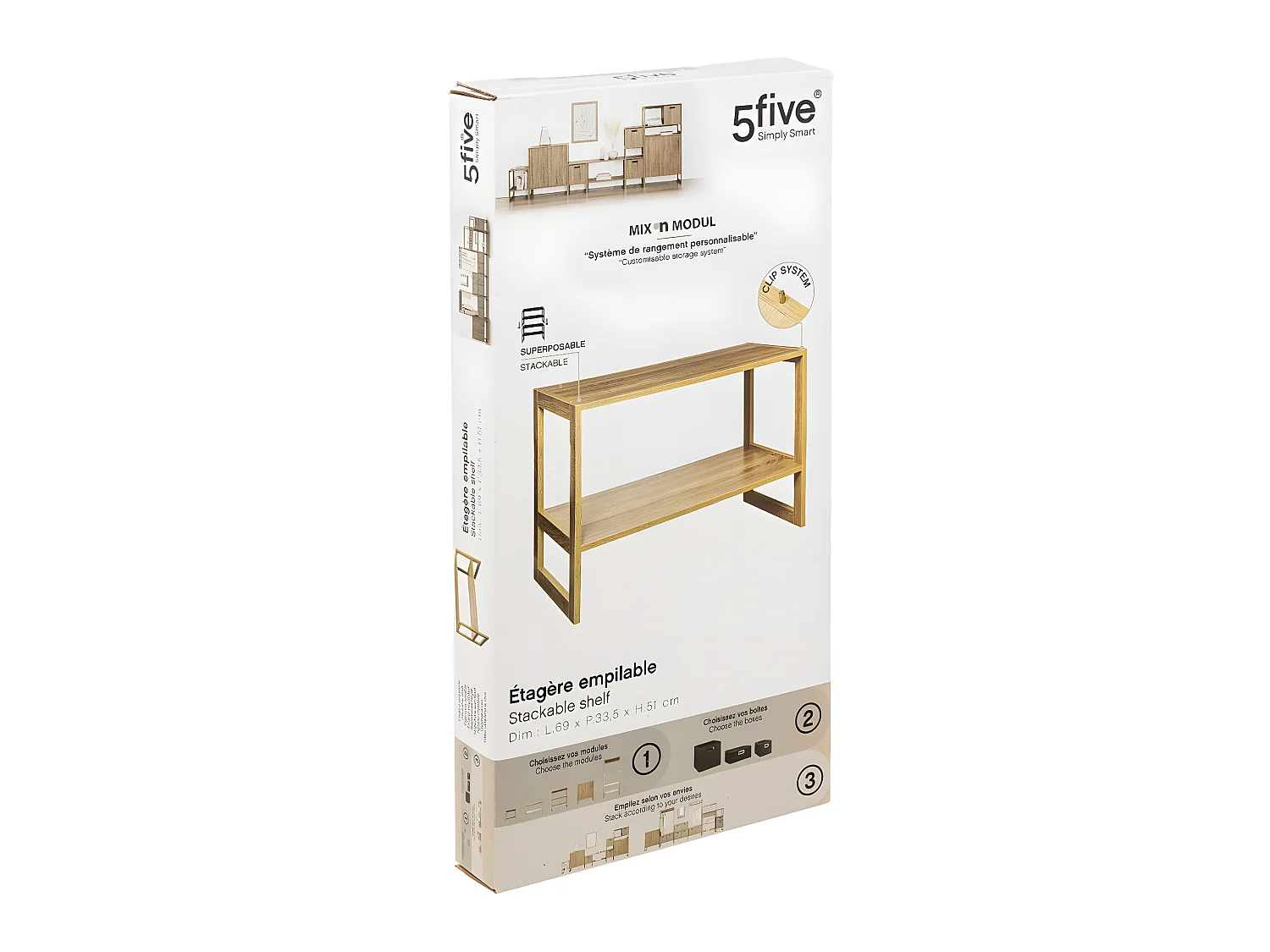 Meuble Etagère de rangement empilable L 69 x H 51 cm