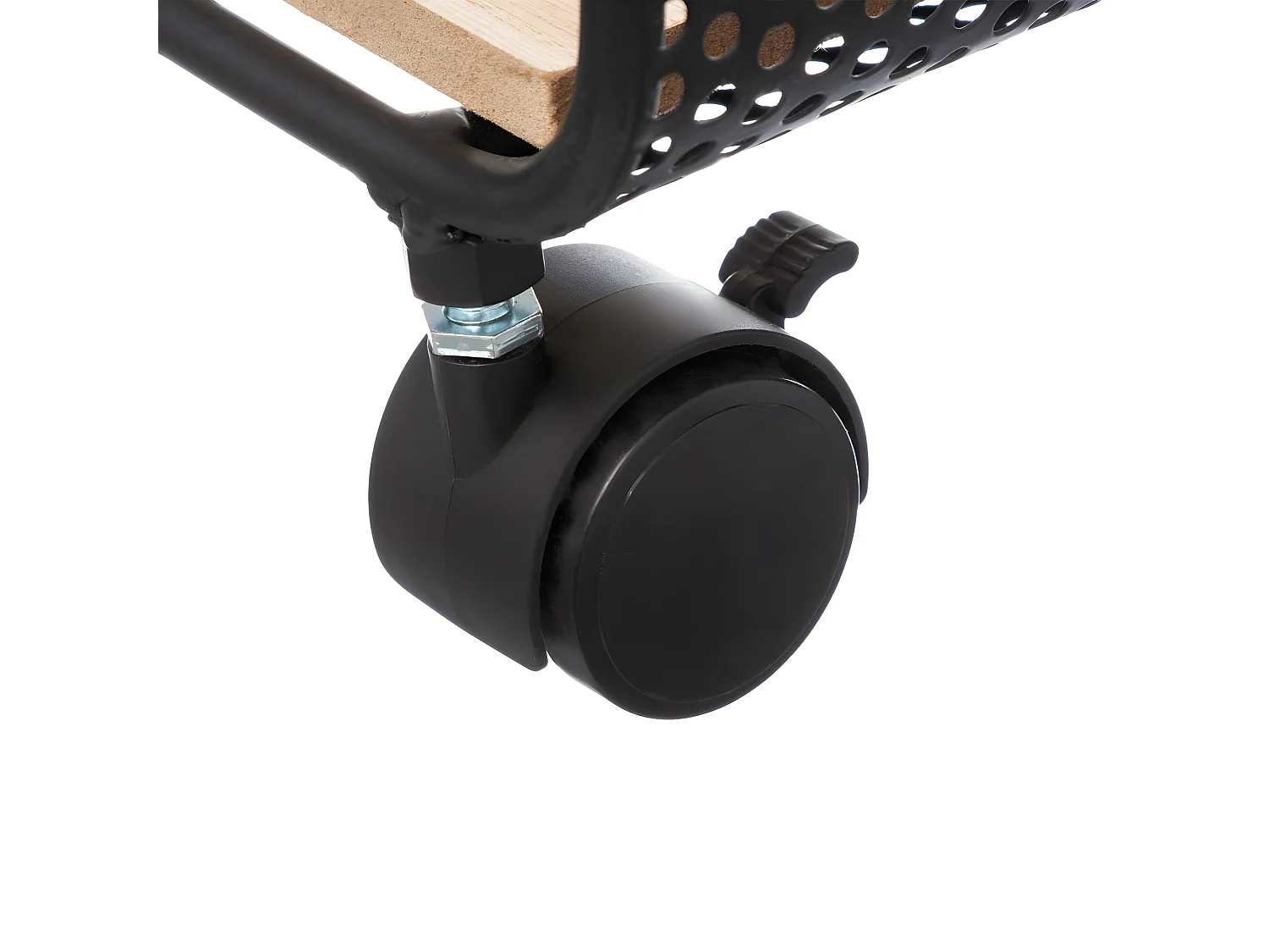 Étagère 3 cases sur roues en métal et Bois H 73 cm