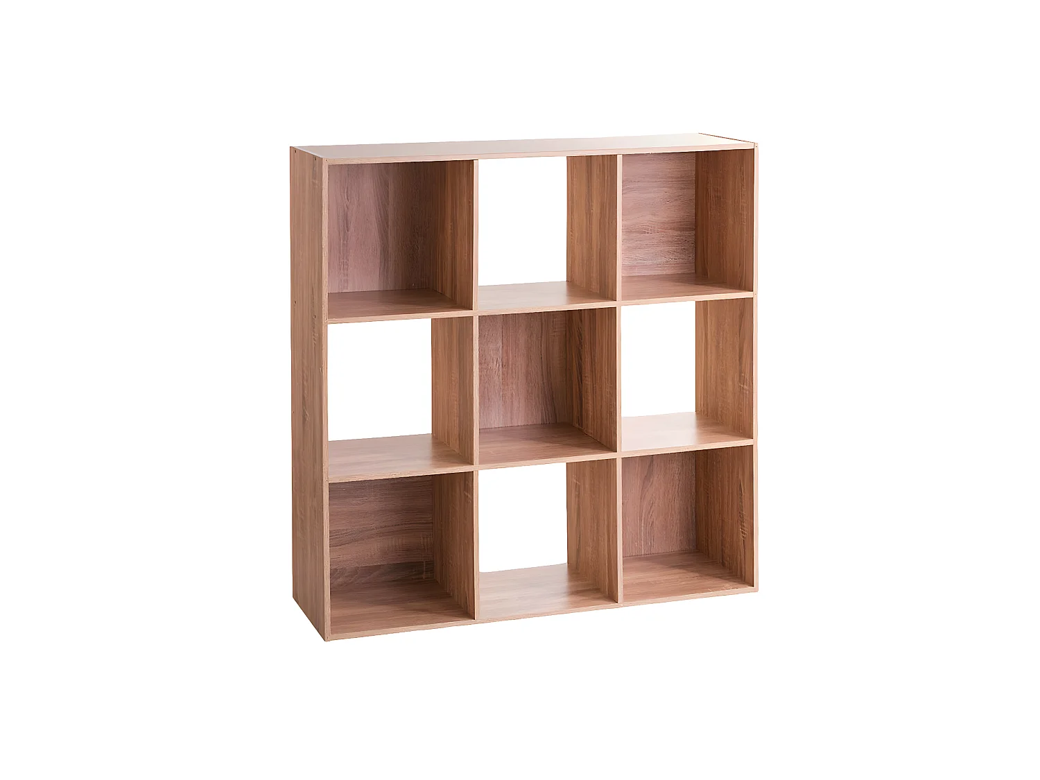 Meuble Étagère 9 cases de rangement effet chêne naturel H 100.5 cm