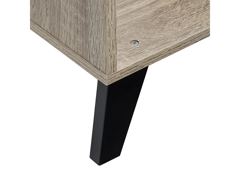 Étagère 4 Niveaux "2 Niches & 2 Portes" 146cm Naturel