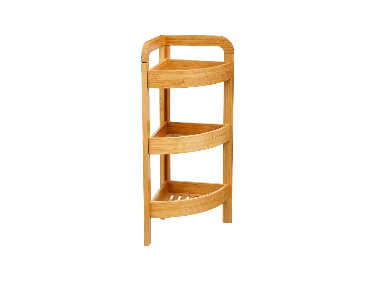 Étagère d'Angle 3 Niveaux "Bambou" 61cm Naturel
