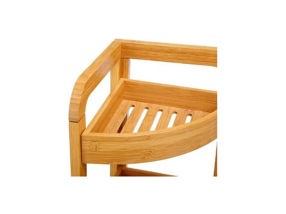 Étagère d'Angle 3 Niveaux "Bambou" 61cm Naturel